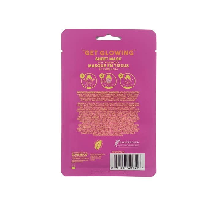 Glow Mood - Wholesale Skincare Face Mask - Balancing Sheet Mask with Kombucha