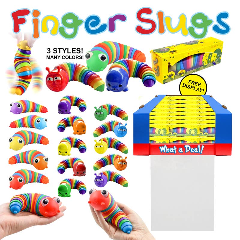 Deluxe Import Trading - Wholesale Toy Set - Kids - 144pc Finger Slug Display0