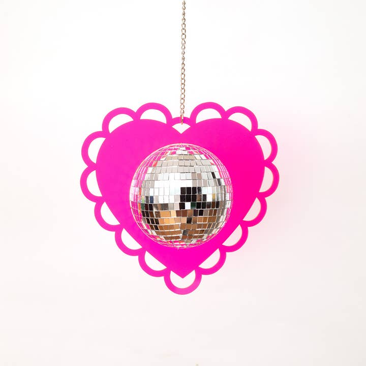 LARGE Disco Heart Scalloped for wholesale by Tiny Deer Studio