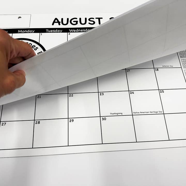 Creative Shapes Etc. - Wholesale Calendar - Academic Year Desk Calendar- Set of 2 Black & White with Pre