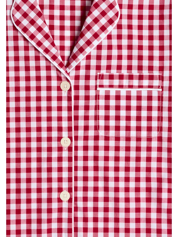 Marina Pajama Set in Large Red Gingham for wholesale on Faire
