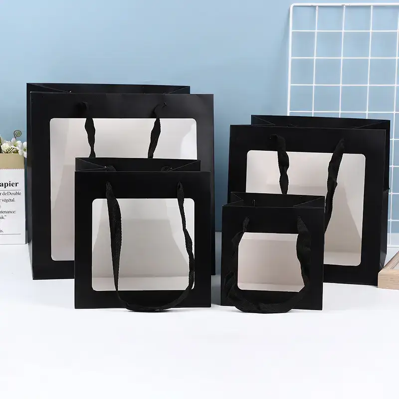Elegant Design Supply - Wholesale Gift Bag - Cube Window Kraft Flower/Gift Bag10