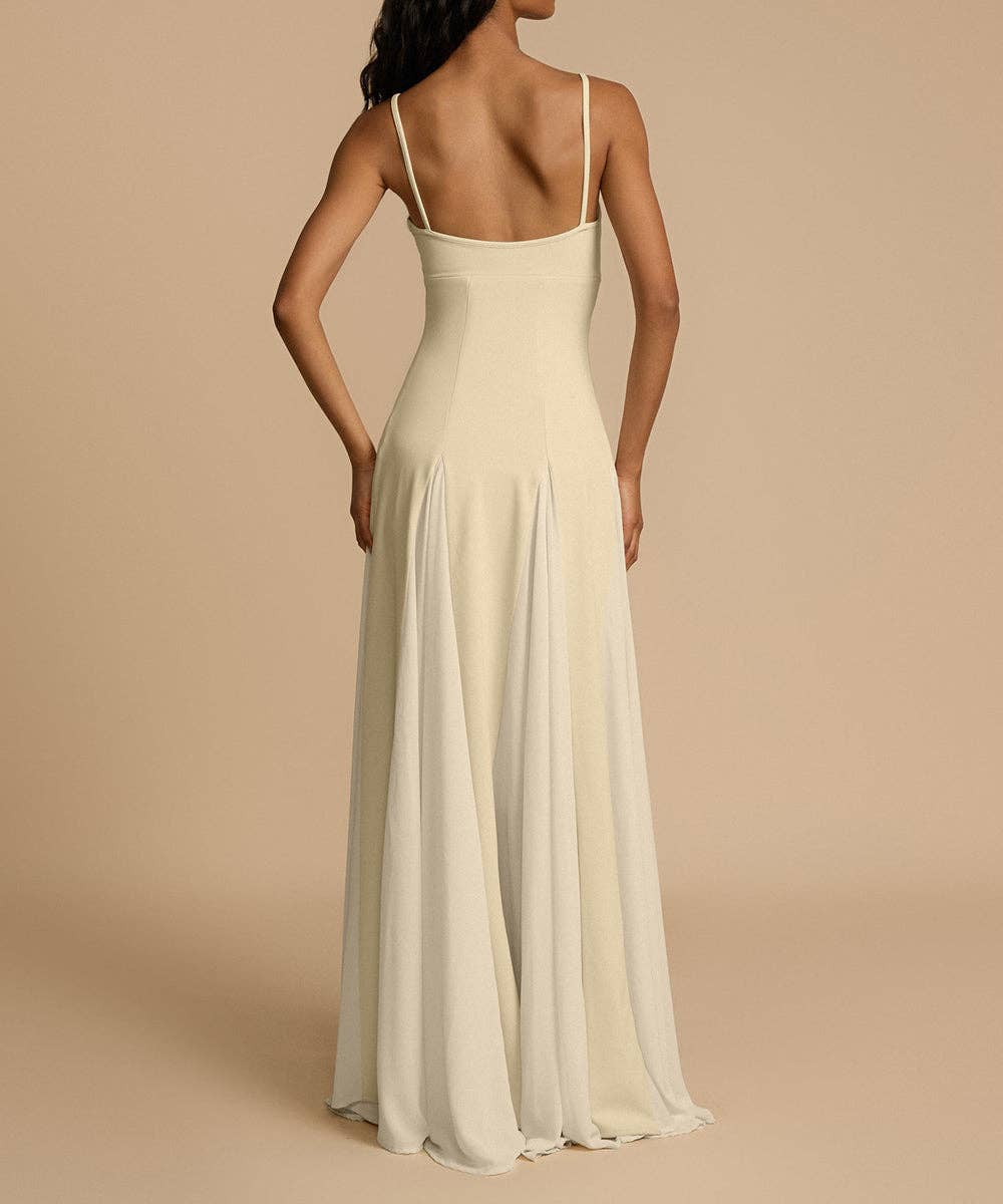 Aria Romance - Wholesale Gown - Women's - Contrast Panel Halter Bodycon Dress2