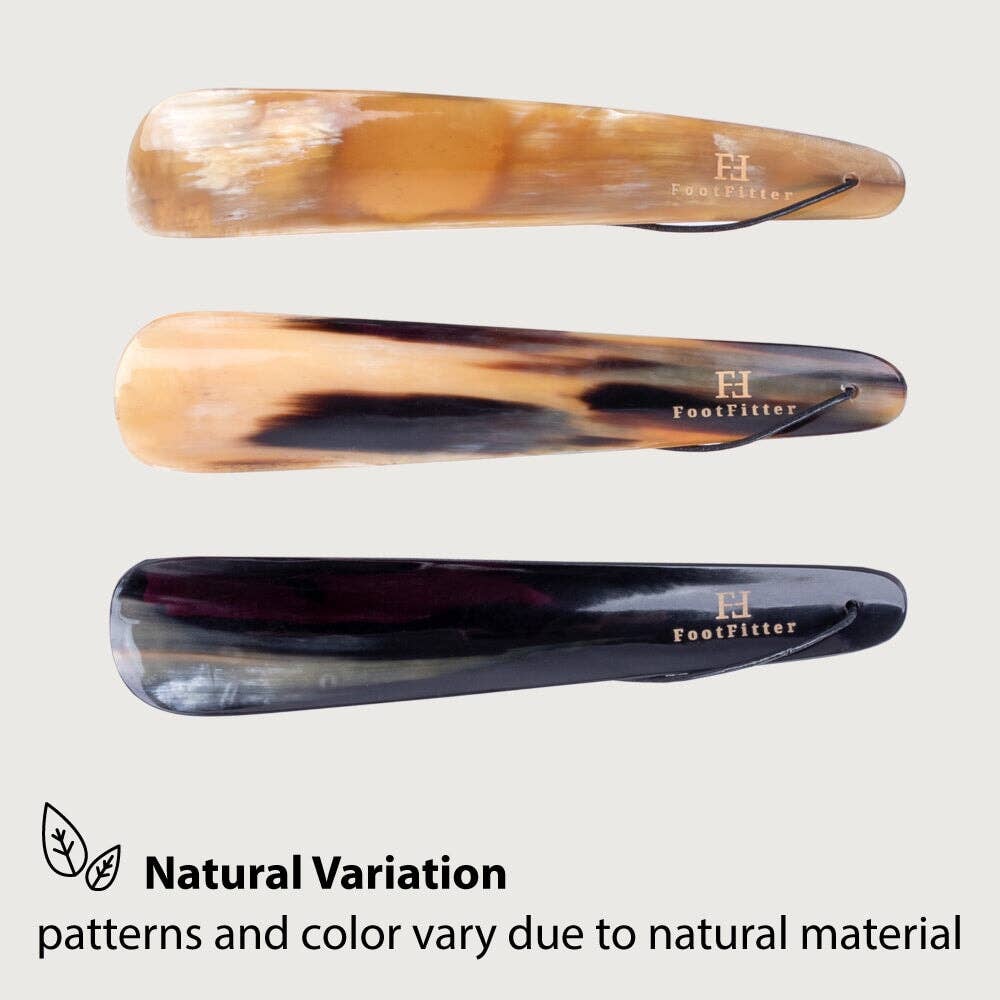 FootFitter - Wholesale Shoe Horn - Unisex - FootFitter Genuine Bull Horn Shoe Horn, 9"3