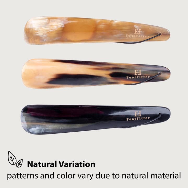 FootFitter - Wholesale Shoe Horn - Unisex - FootFitter Genuine Bull Horn Shoe Horn, 9"3