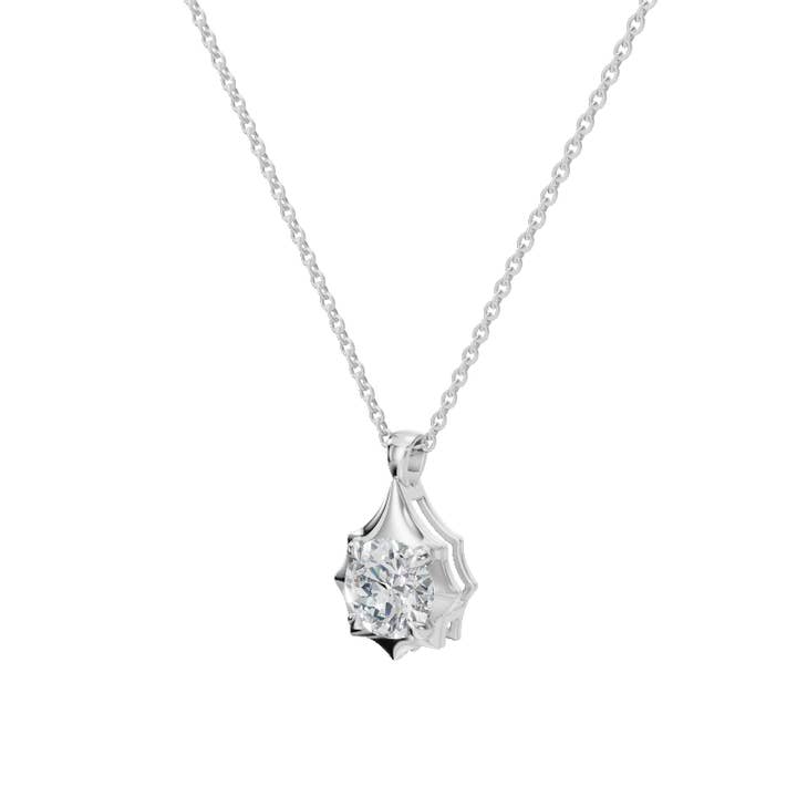 PureYou Jewelry - Wholesale Pendant/charm necklace - 2 CT Round Diamond Solitaire Pendant, 14k Diamond Necklace5