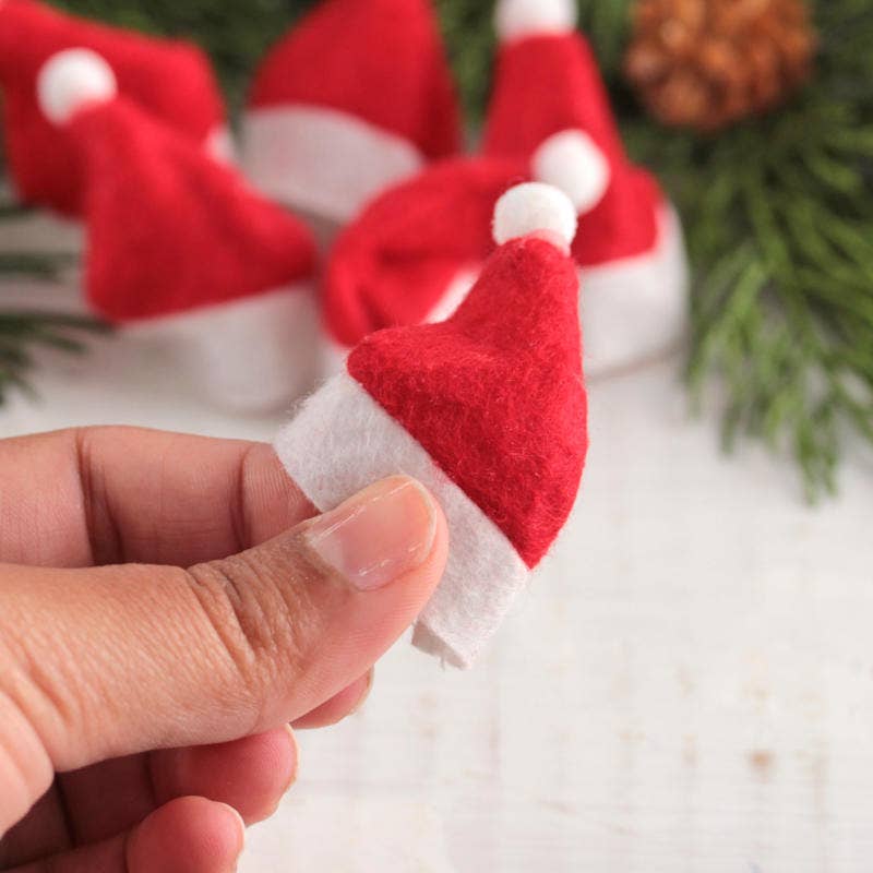 Factory Direct Craft – Engroshandel Julepynt – Miniature rød og hvid filtnissehue - Vælg stil2