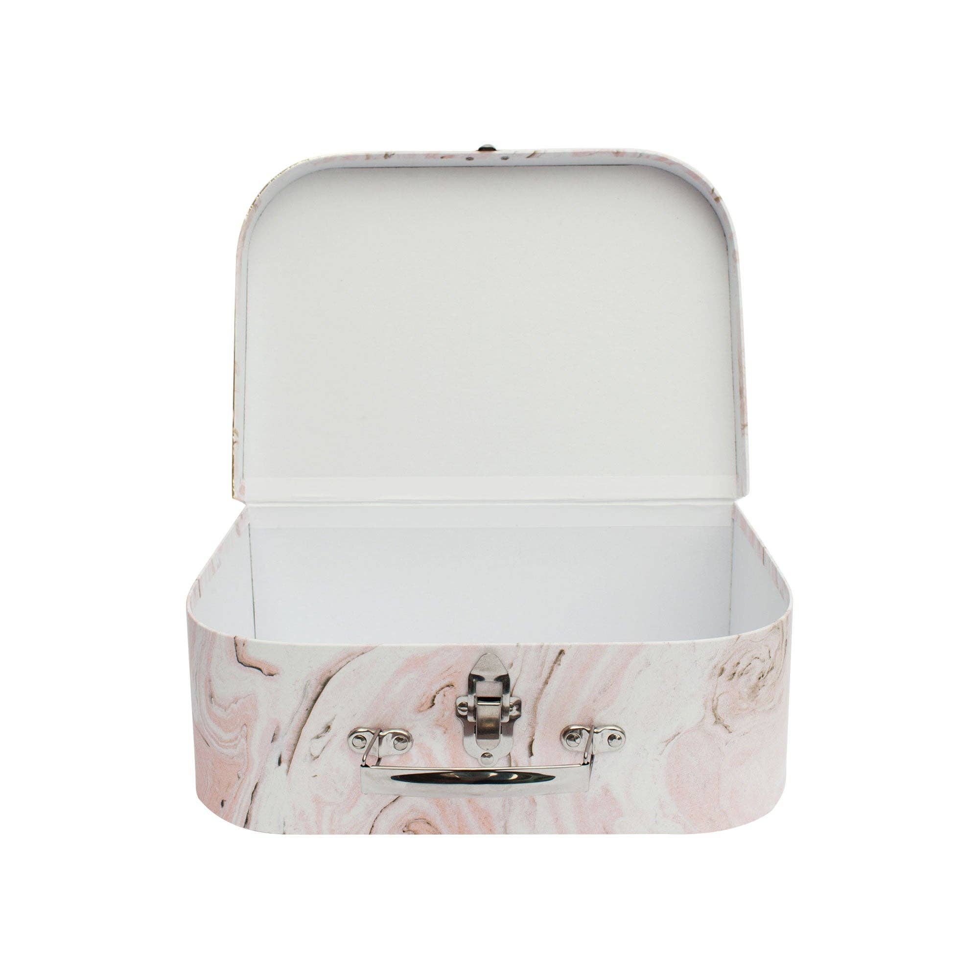 Emartbuy - Venta al por mayor Caja de regalo - Juego de 3 cajas de regalo con forma de maleta de mármol rosa2