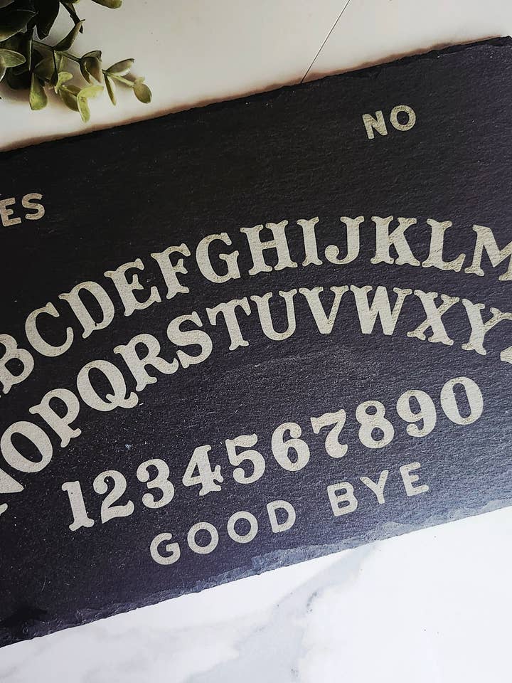 12" Engraved Slate Ouija Board Trivet for wholesale by Three Witches Tea Shop