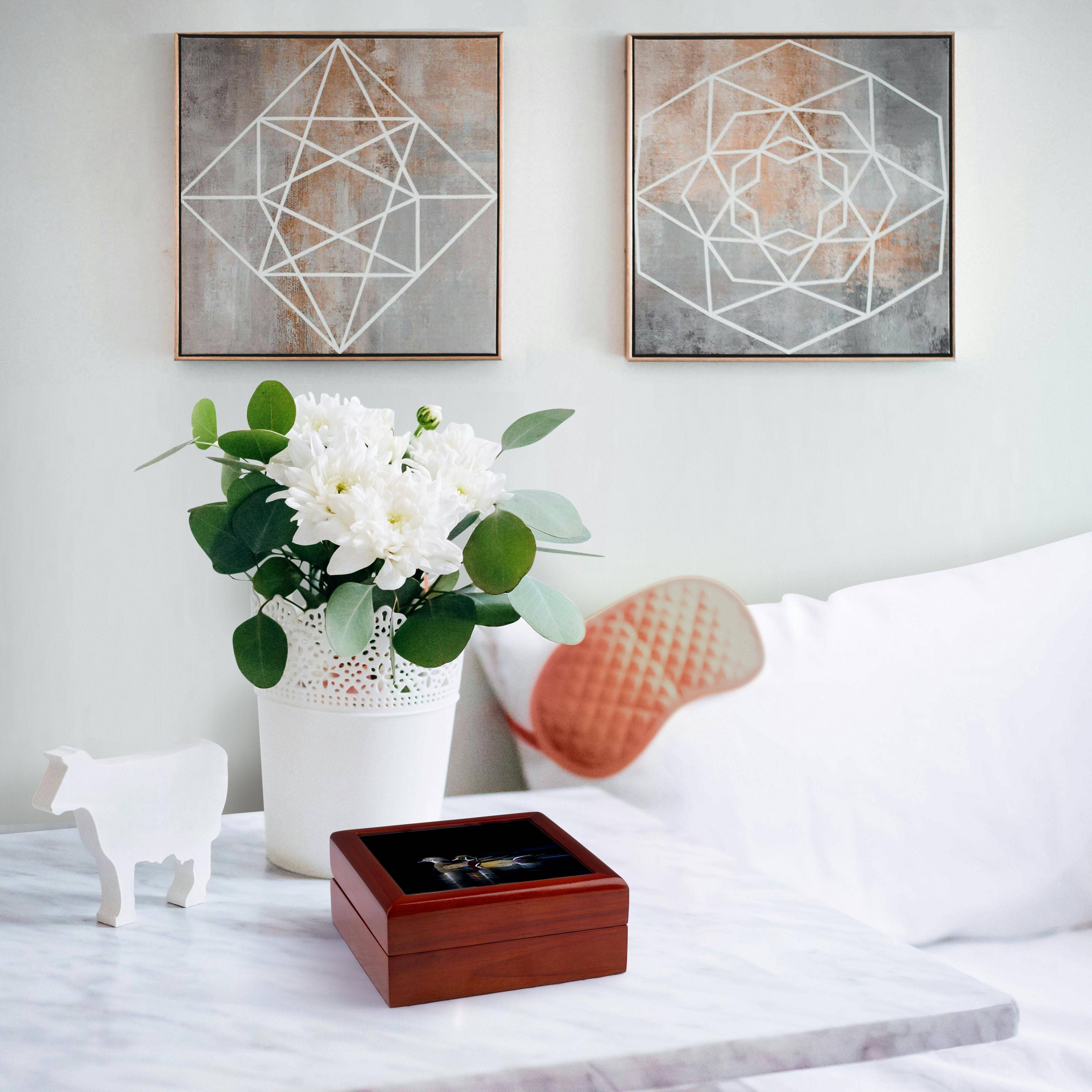 3dRose – Organizador/caixa de joias por atacado – 3dRose, EUA, Washington, Patos-carolino em plumagem de reprodução - US48 GLU0279 - Gary Luhm, Caixa de Joias3