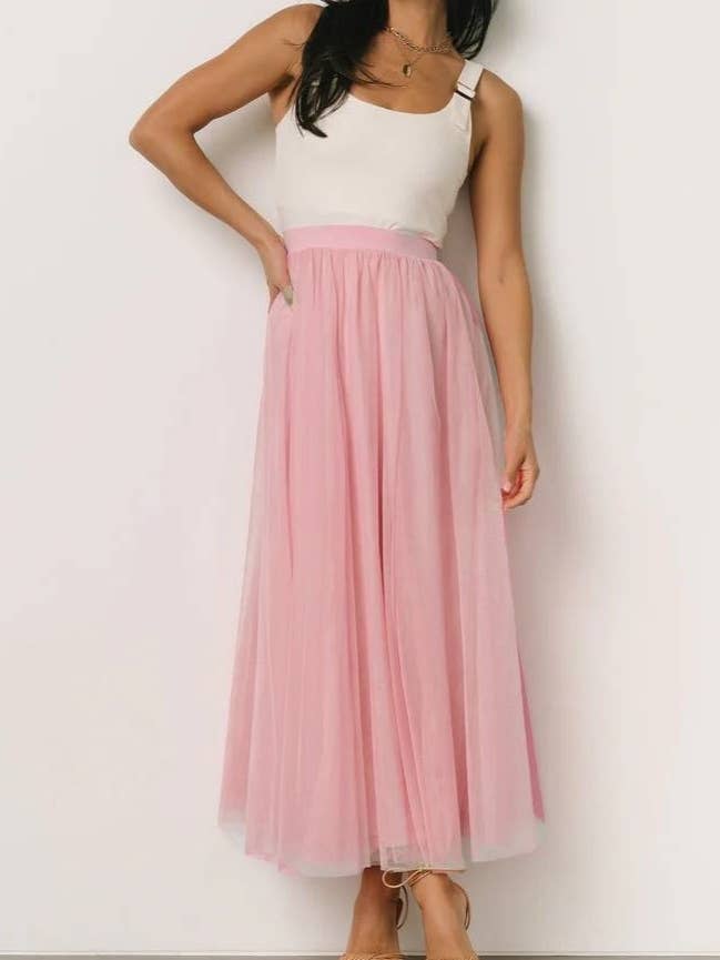 Rosa Clothing - Wholesale Skirt - Women's - 20 colors Flowy elasticated waistband Tulle Skirt