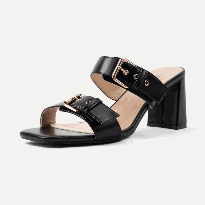 Adjustable wide-heeled mules H - Model Iza for wholesale by Gabylou