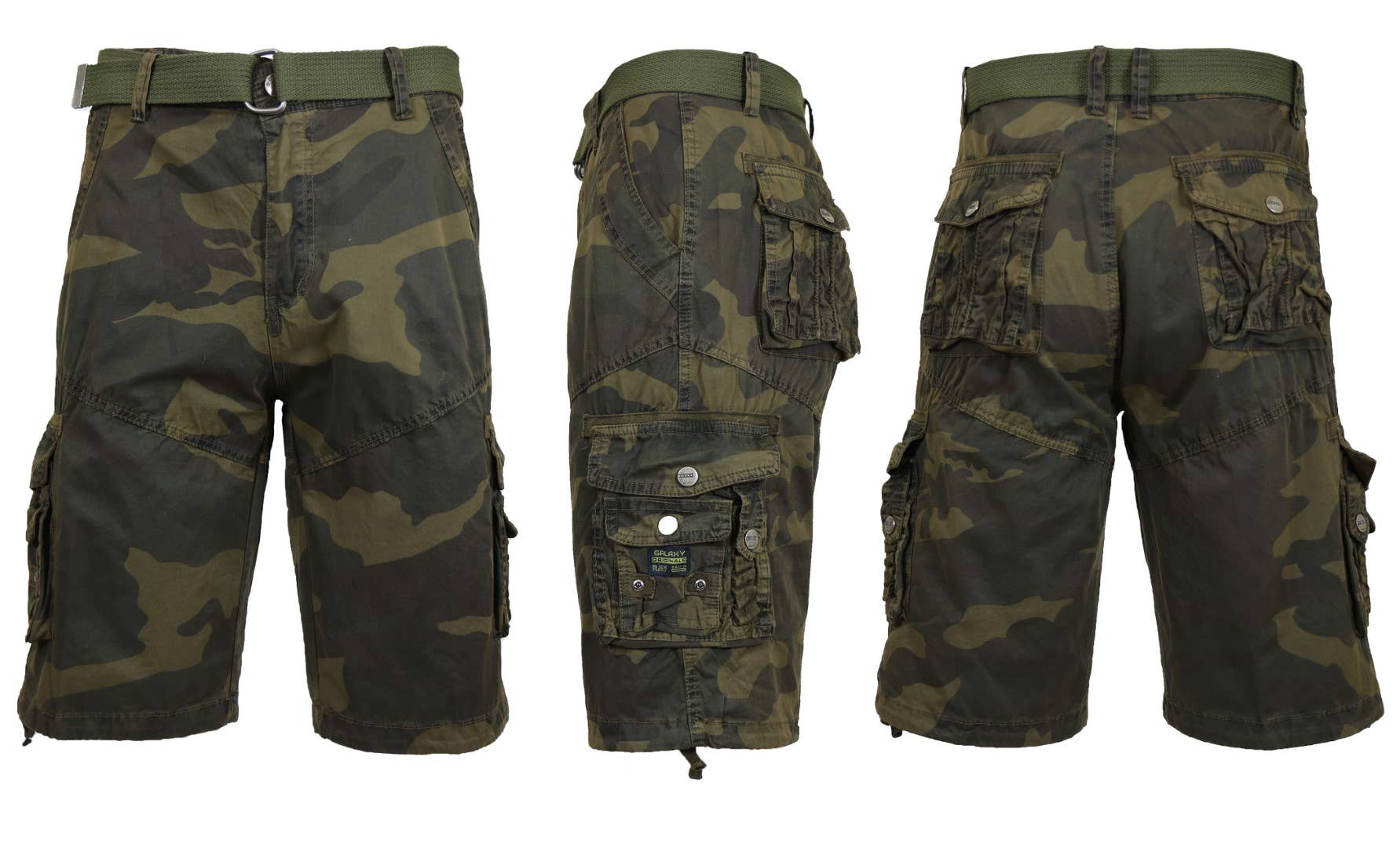 Galaxy By Harvic – wholesale Shorts – Men's – Men's Classic-Fit Distressed Belted Cargo Shorts4