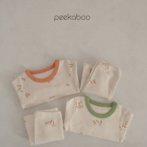 Kids Toddlers girls Printed Carrot Clothing Set Long Sleeves for wholesale by peekaboo