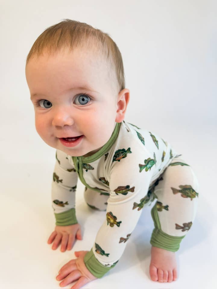 Goosies - Wholesale Sleepsuit - Baby - Lake Fish - Convertible Zip PJs