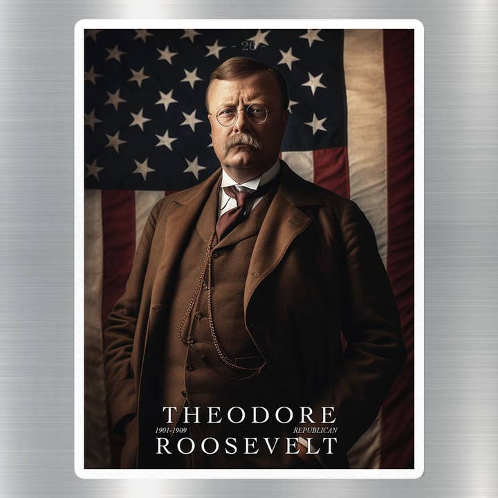Theodore Roosevelt US President Sticker for wholesale by GraffMerch.com