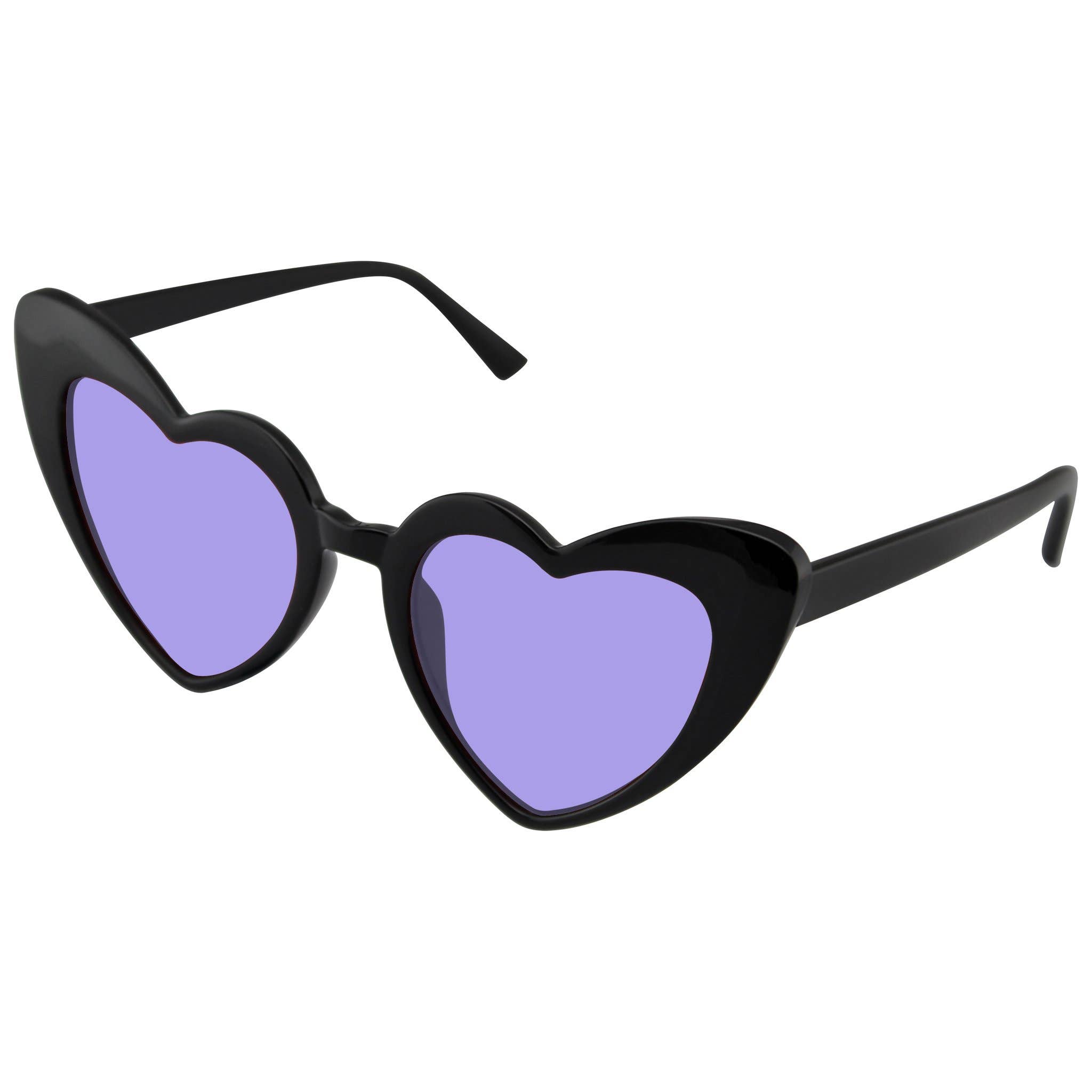 Emblem Eyewear - Wholesale Zonnebril - Dames - Zonnebril met kattenoog in hartvorm, retro festivalstijl met gekleurde glazen, zwart18