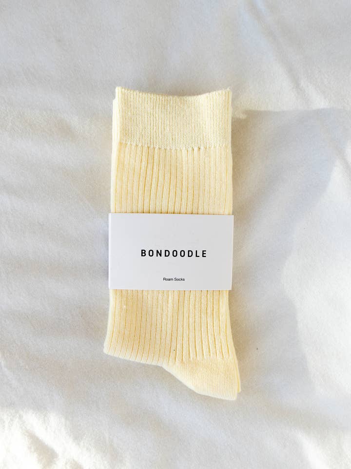 Women’s Everyday Cotton Crew Socks – Yellow for wholesale by Bondoodle