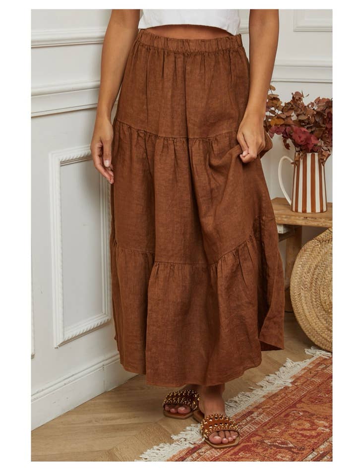 LÉA & LUC - Wholesale Skirt - Women's - 100% Linen Skirt REF. 834814