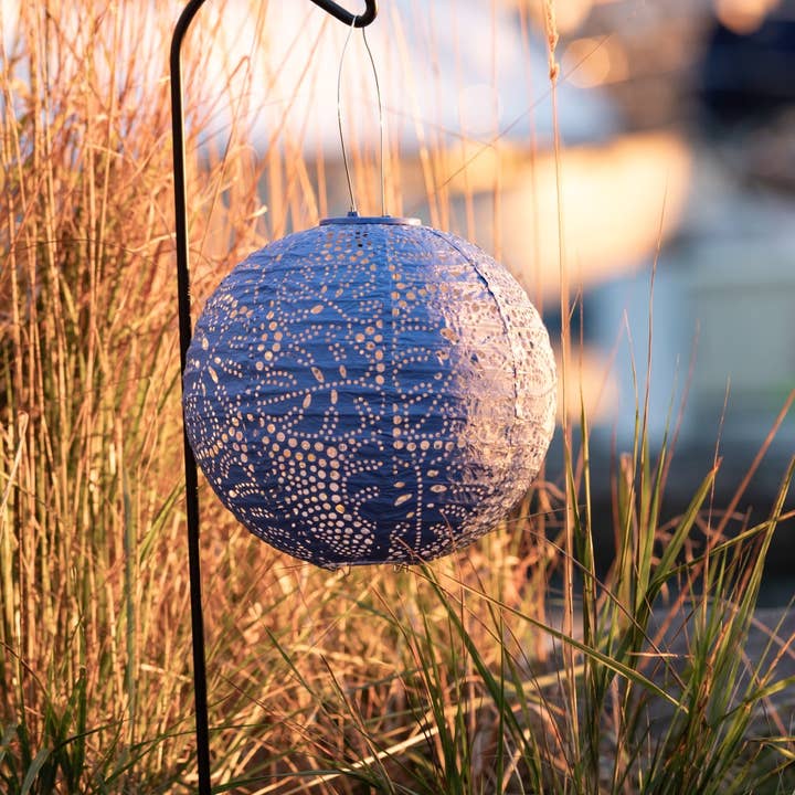 Allsop Home & Garden - Wholesale Outdoor/Lawn Light - Stella Monstera 12" Globe Solar Lantern - Blue3