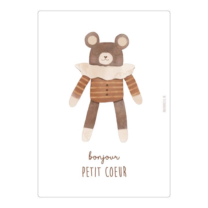 Papier Poetic - Wholesale Baby Card - “Doudou Teddy bear” map