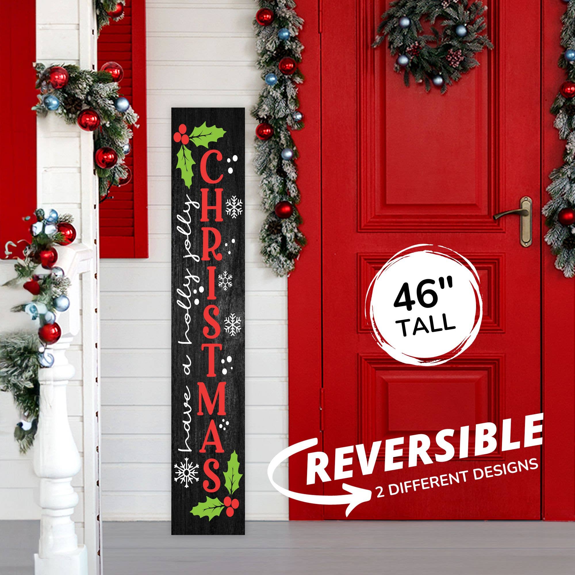 9th Letter Press - Wholesale Outdoor Sign - Ho Ho Ho Christmas Porch Leaner Welcome Sign1