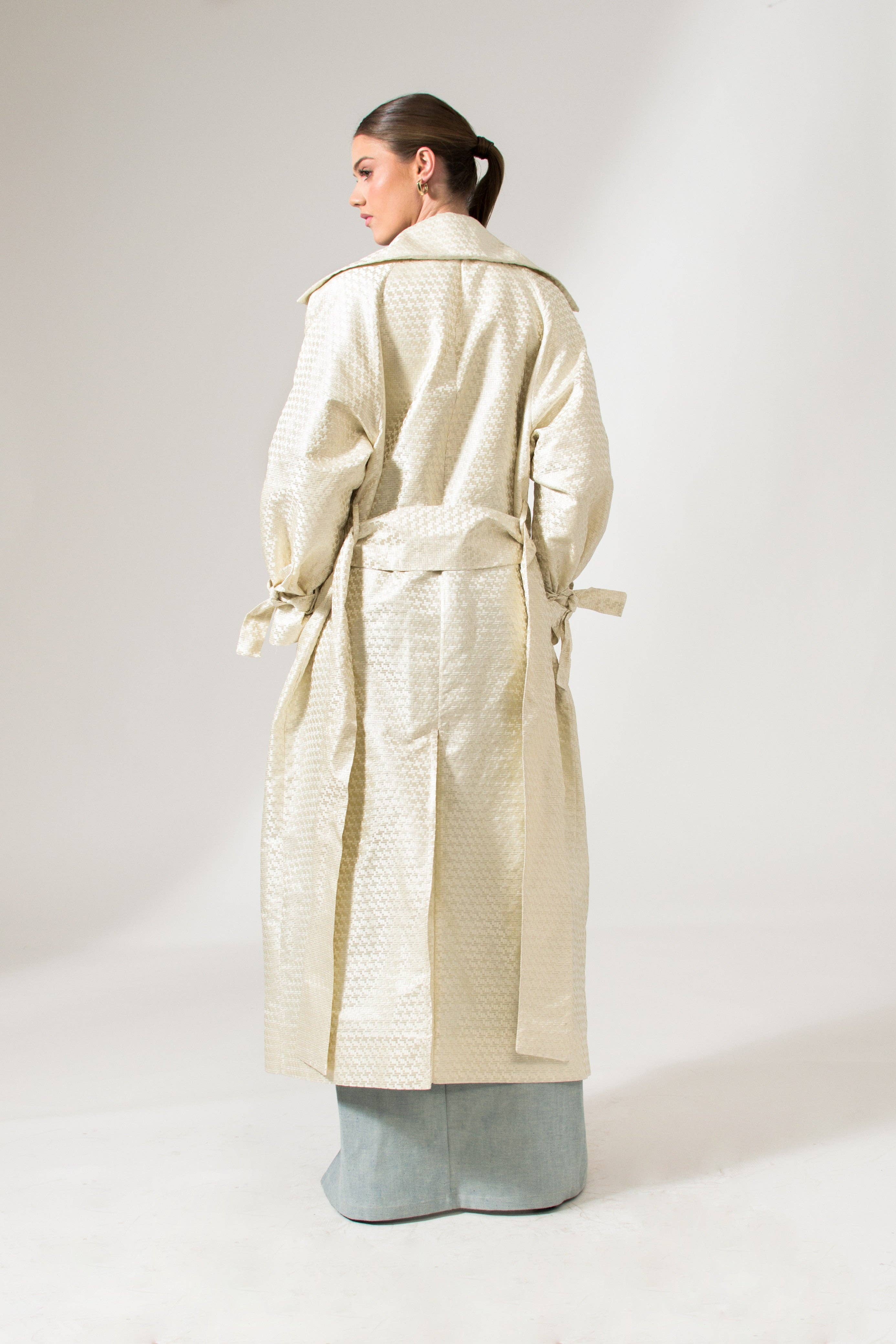 Cream White The Mae Trench Coat for wholesale on Faire4