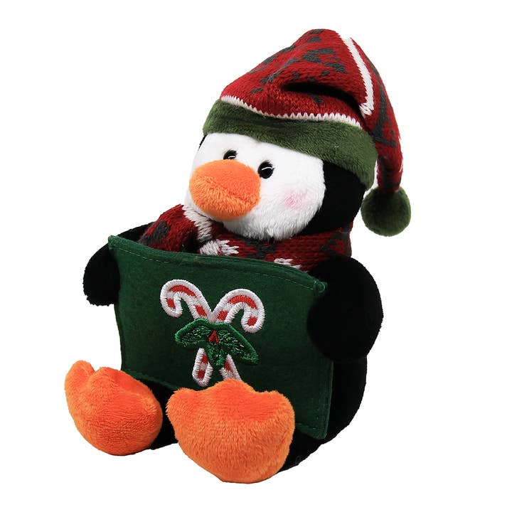 Plushland – Großhandel Geschenkanhänger – 9″ Pinguin Weihnachtskartenhalter Plüsch | Feiertagskartenhalter1