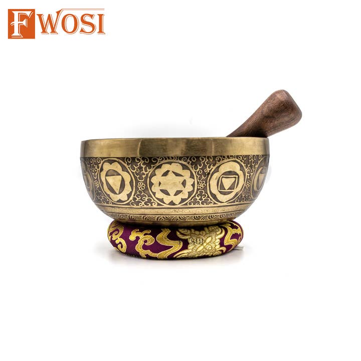 Fwosi – Großhandel Meditationszubehör – Handgemachte antike Klangschale | Mandala Chakra Yoga Bowk