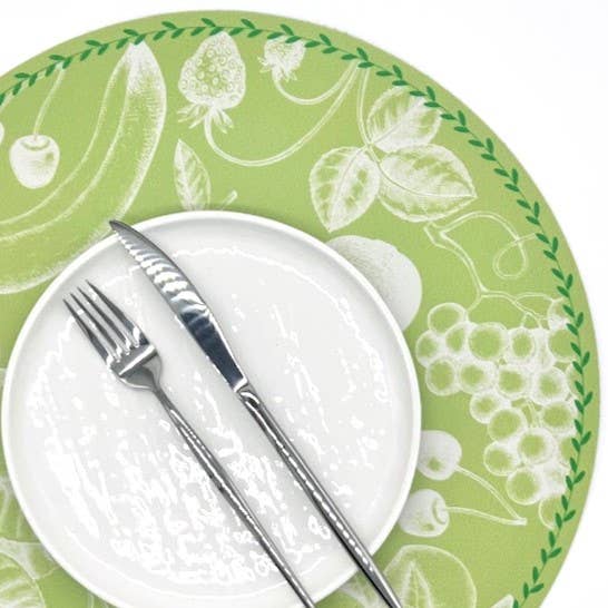 Fruit Botanical Round Placemat for wholesale by Davanti/Vía Deco Home