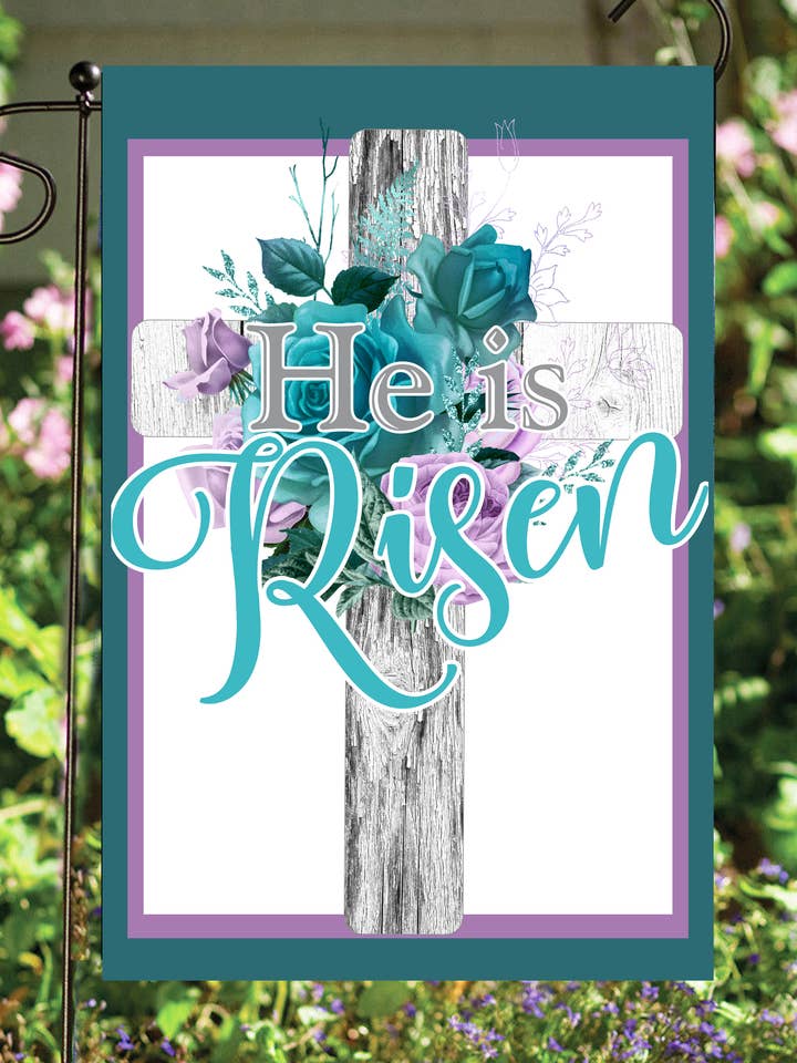 Er ist auferstanden Pastell-Gartenflagge für den Großhandel von Happy Cow Lawn Decor