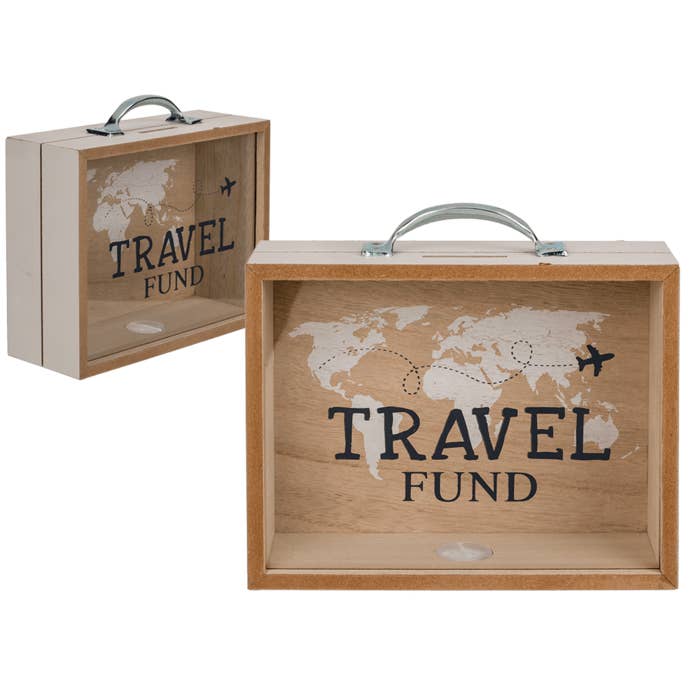 Out of the blue KG - Wholesale Money/Piggy Bank - Wooden savings box, Travel Fund,