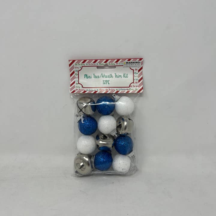 USA HomeMax - Wholesale Christmas decoration - 12pc Mini Tree Wreath Trim Kit Assorted Colors1
