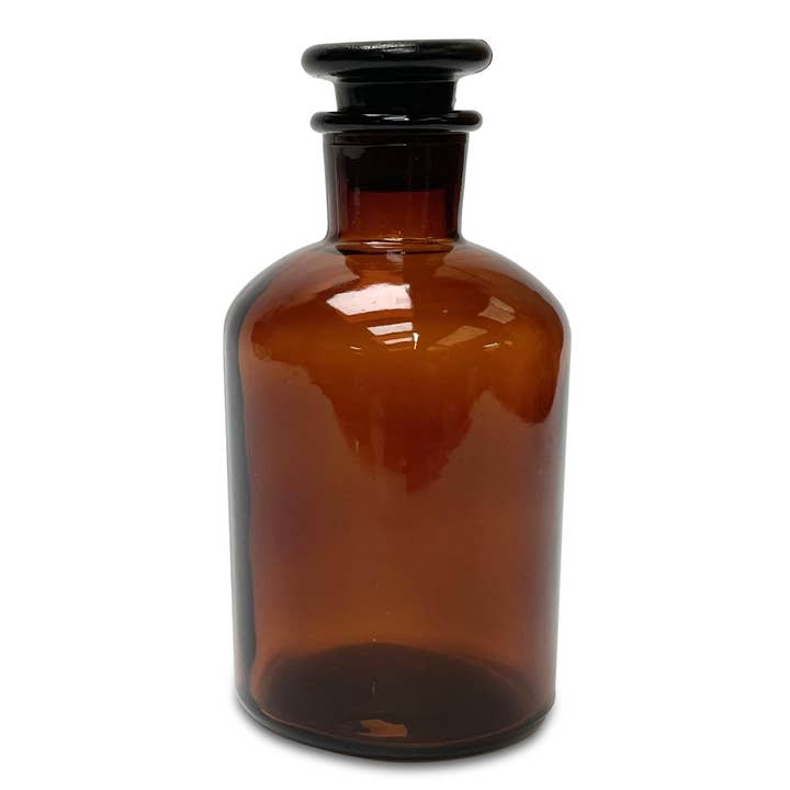 Heaven Scent Incense Ltd - Wholesale Ornament - 250ml Empty Brown Glass Stopper Bottle