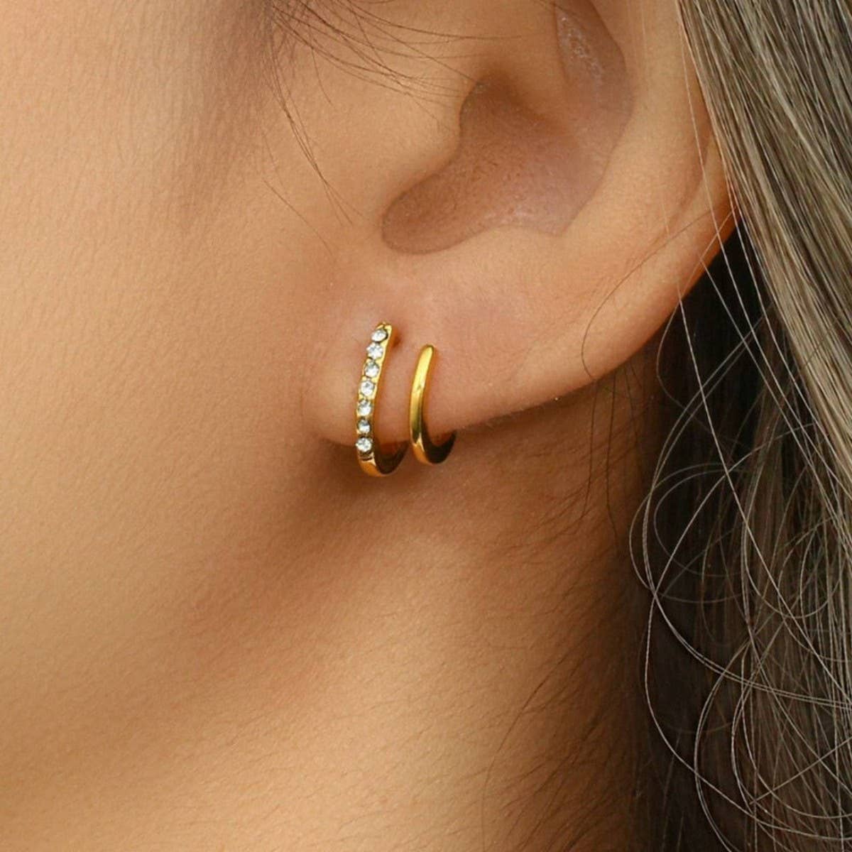 ACCITY - Wholesale Huggie Earrings - GEOMETRIC SIMPLE TEMPERAMENT EARRINGS_CWAJE17195