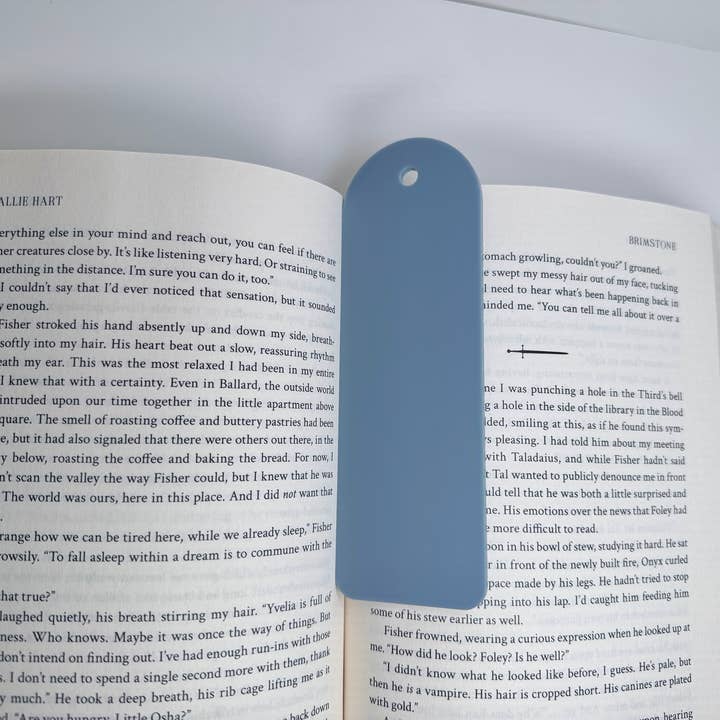 Blue Slate Acrylic Bookmark for wholesale by The Vibrant Book Club