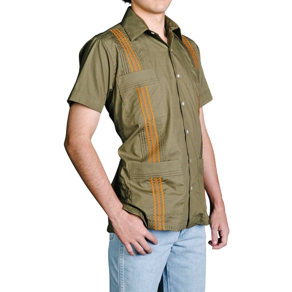 Paris Texas Apparel Co. - Wholesale Button Down Shirt - Men's - Hunting Classic Guayabera - Olive12