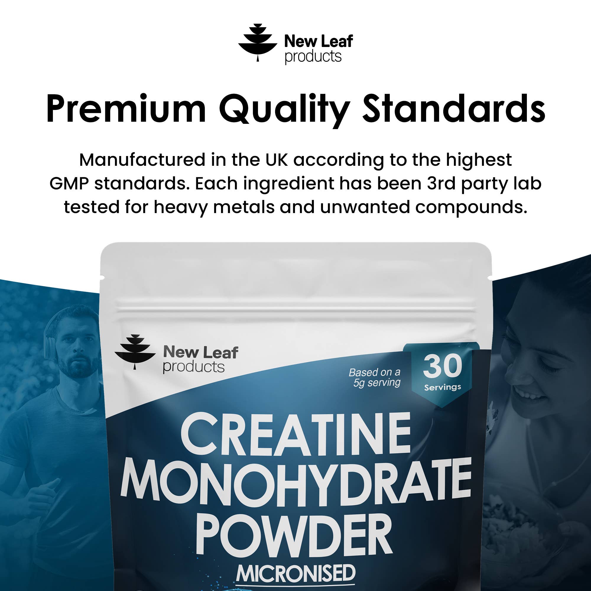 New Leaf products Ltd – wholesale Protein/superfood powder – Creatine Monohydrate Powder 100% Micronised pre/post gym 5g4