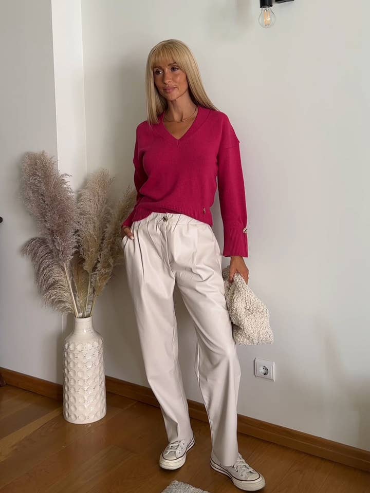 Shirt met ronde hals en knoopmouwen voor wholesale door GUIMANOS