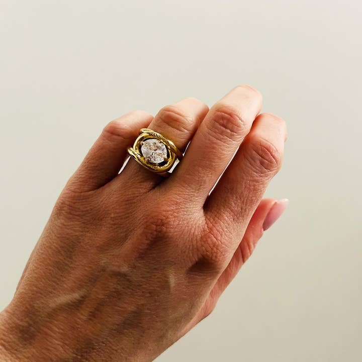 ÉCLAIRE – wholesale Single stone/solitaire ring – OVAL BAND RING1