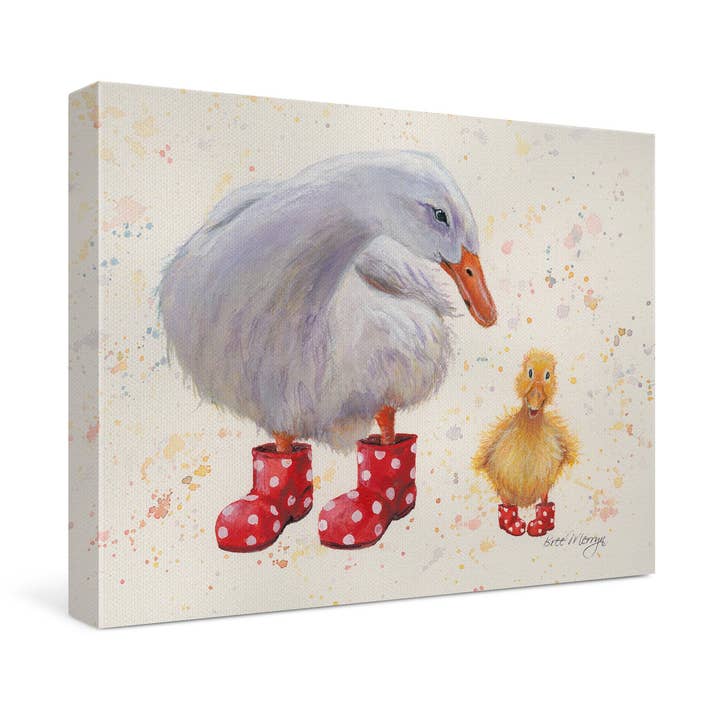 Darcey and Daffodil Canvas Cutie (6"x8") for wholesale by Bree Merryn Art Ltd