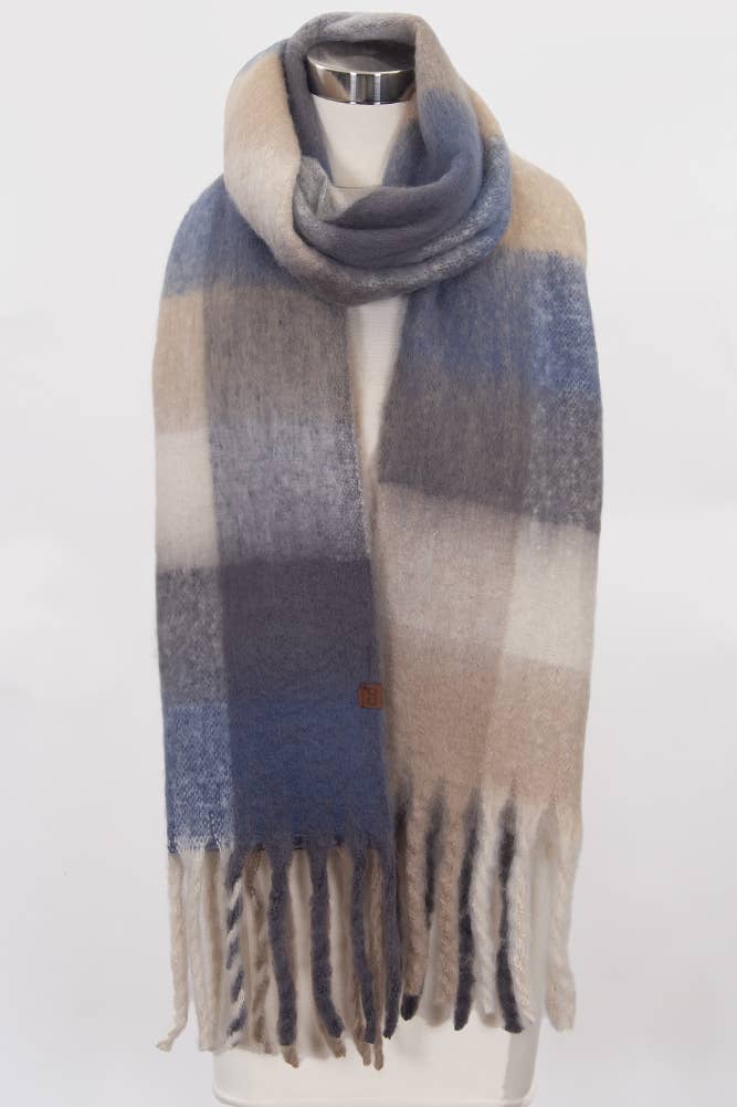 Hana - Wholesale Scarf - Women's - C.C Multi Color Block Plaid Check Pattern Woven Winter Scarf12