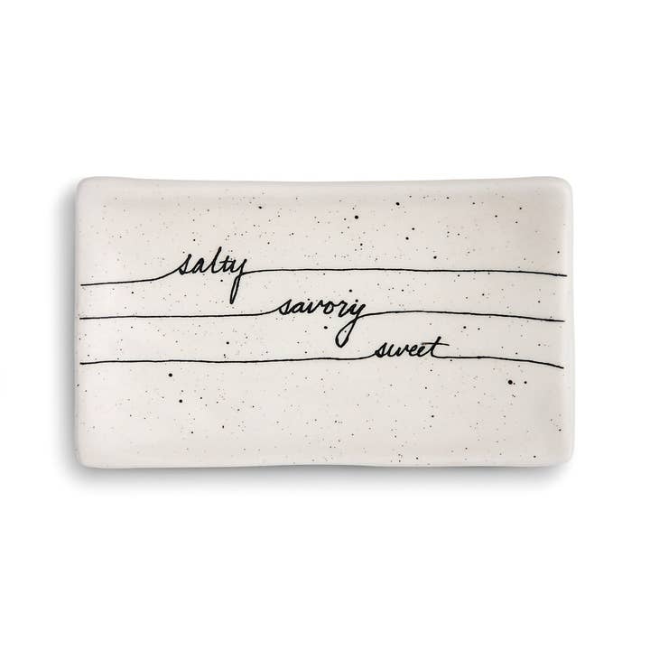 DEMDACO - Wholesale Spoon Rest - Salty Savory Sweet Rectangle Spoon Rest