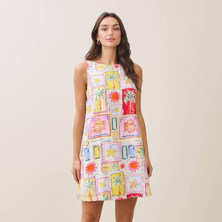 AD2687 Tropical print mini dress for wholesale by Able