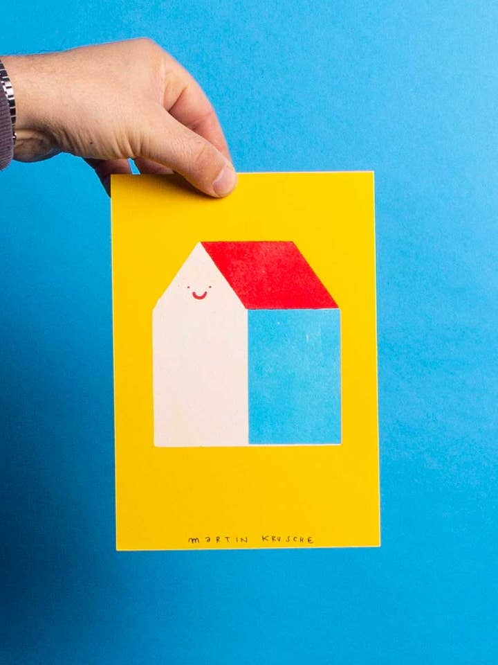 Stampa a stencil »Small House«, 14,85 x 21 cm (A5) per la vendita all'ingrosso da parte di Martin Krusche Illustration