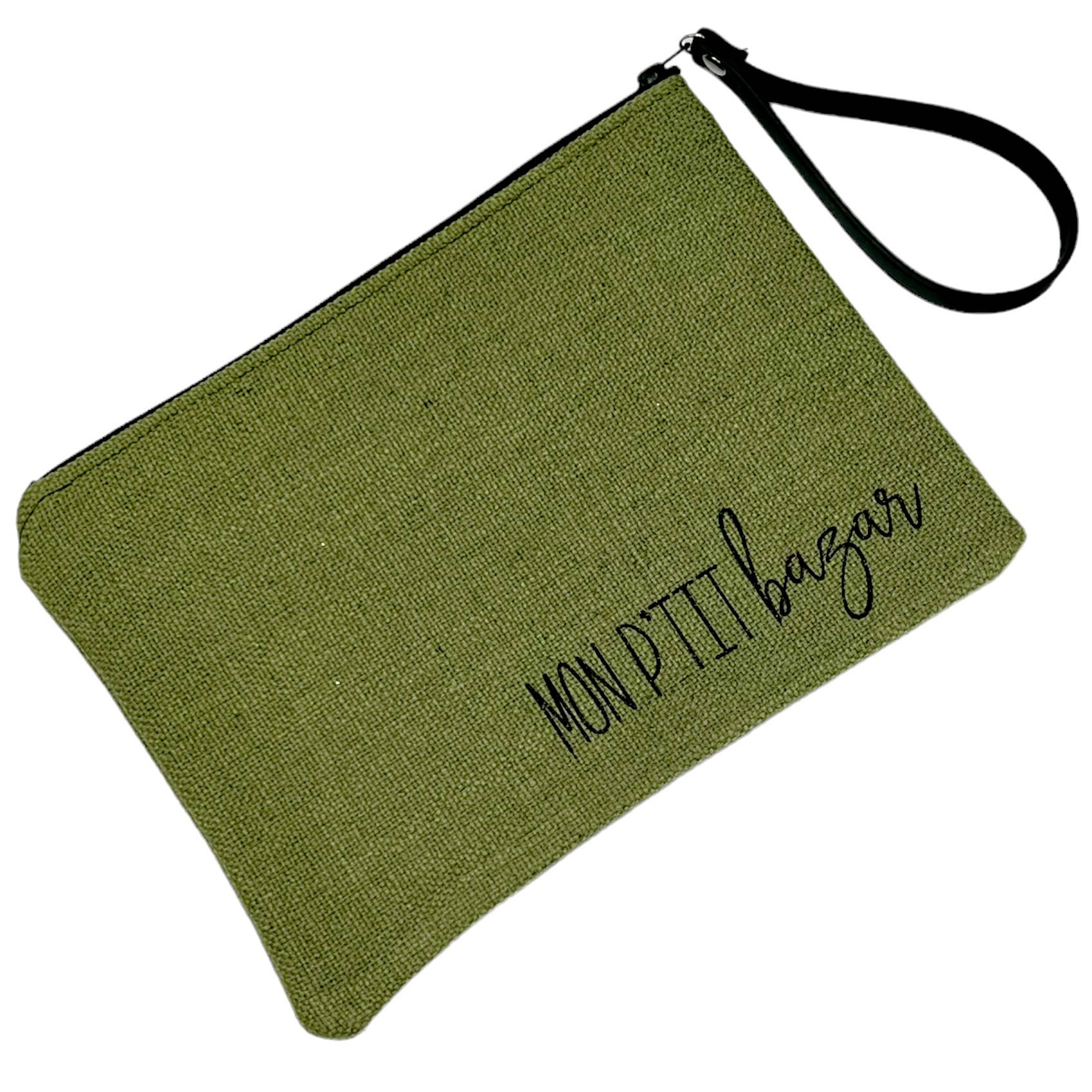 Emmanuel Création – wholesale Pouch – Women’s – Pouch L, “Mon P'tit Bazar” Anjou khaki0