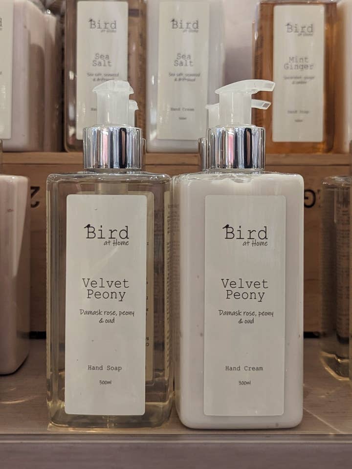 Velvet Peony Hand Soap & Hand Cream for wholesale by Bird at Home