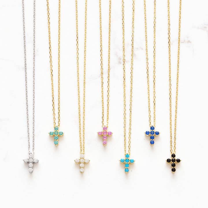 Crystal Cross Necklace for wholesale by Stitch and Stone