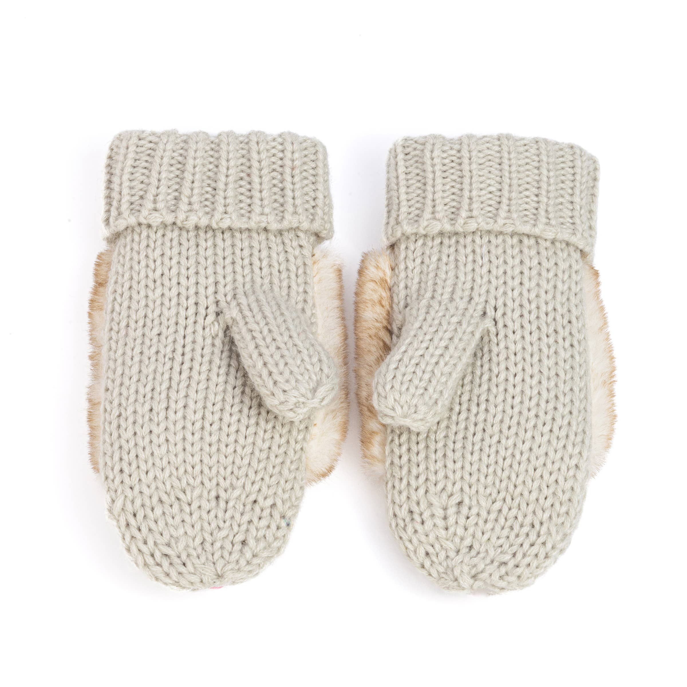 Peppercorn Kids - Wholesale Mittens - Kids - Kids Bunny Rabbit Knit Mittens -Oat Beige Girls 3-6, 6-122