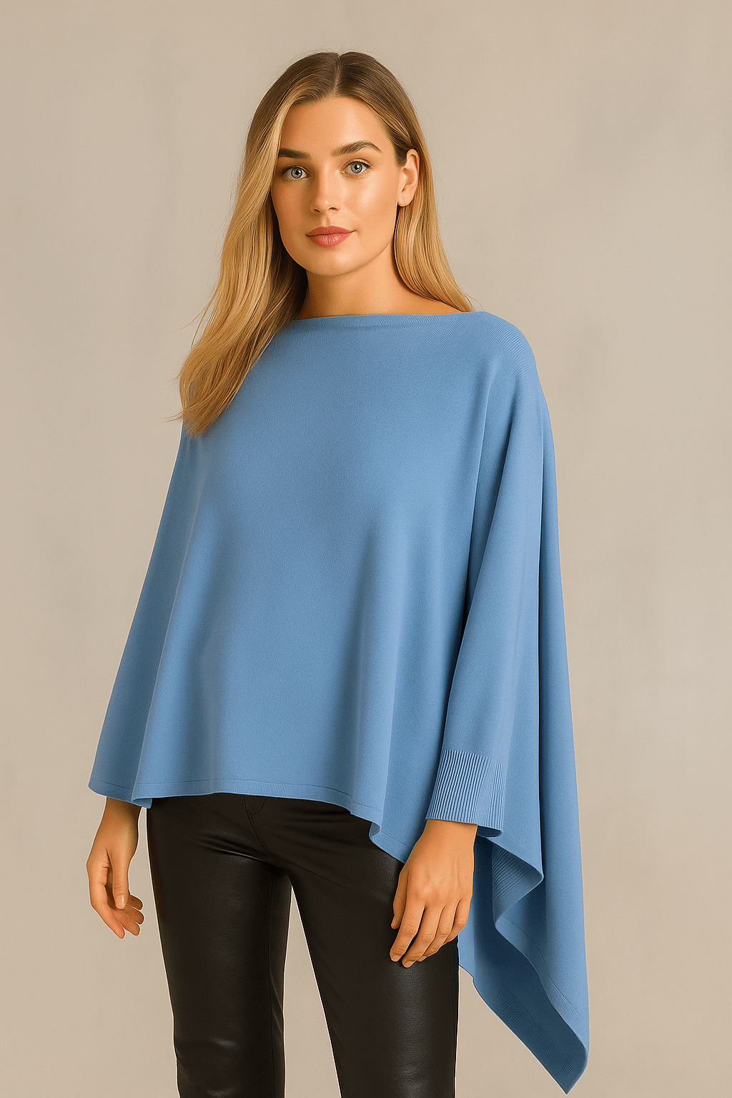 MiMi Wholesale - Wholesale Poncho - Women's - CCP320056 Juney Soft Classic Knit Poncho Ruana16